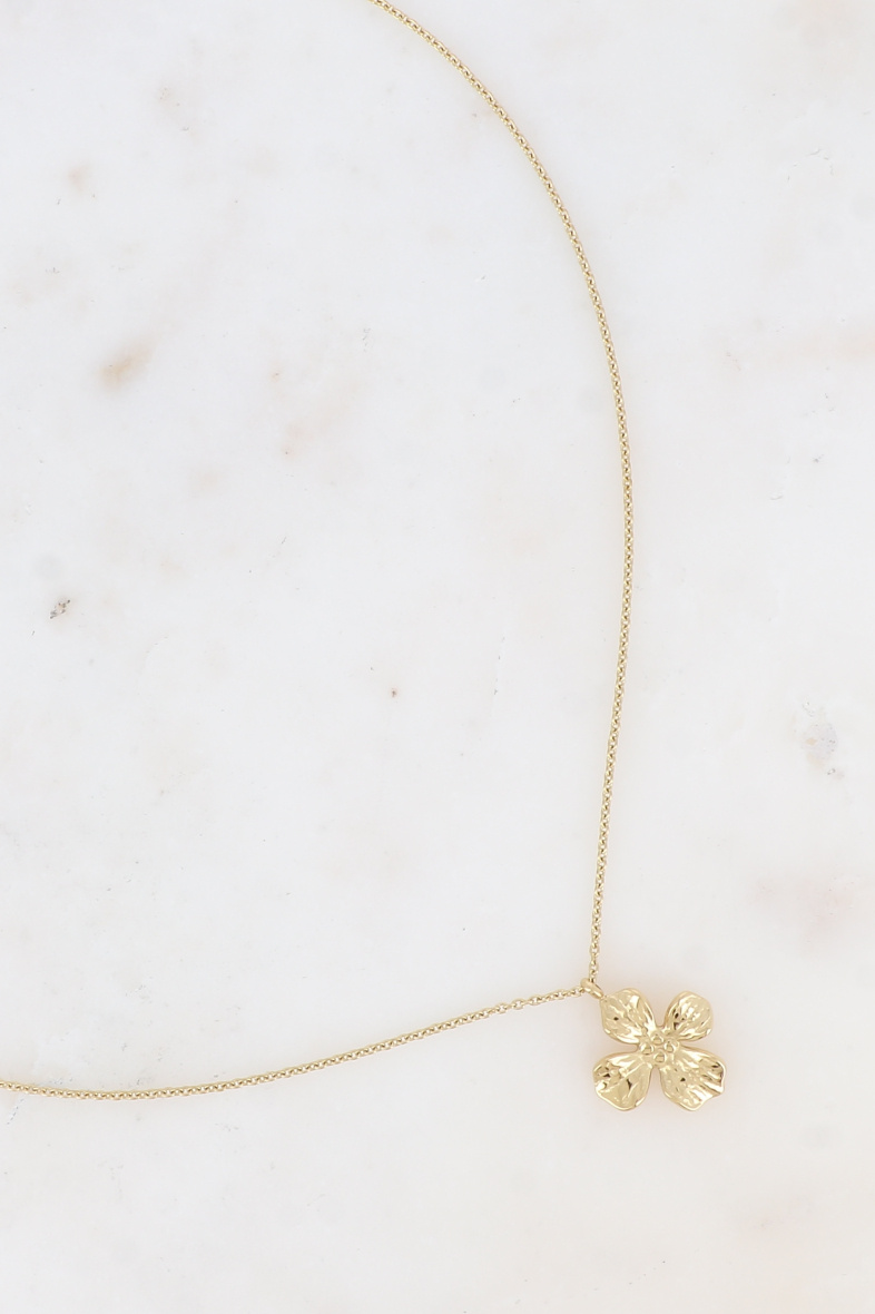 Grossiste Bohm - Collier - pendentif fleur texturée
