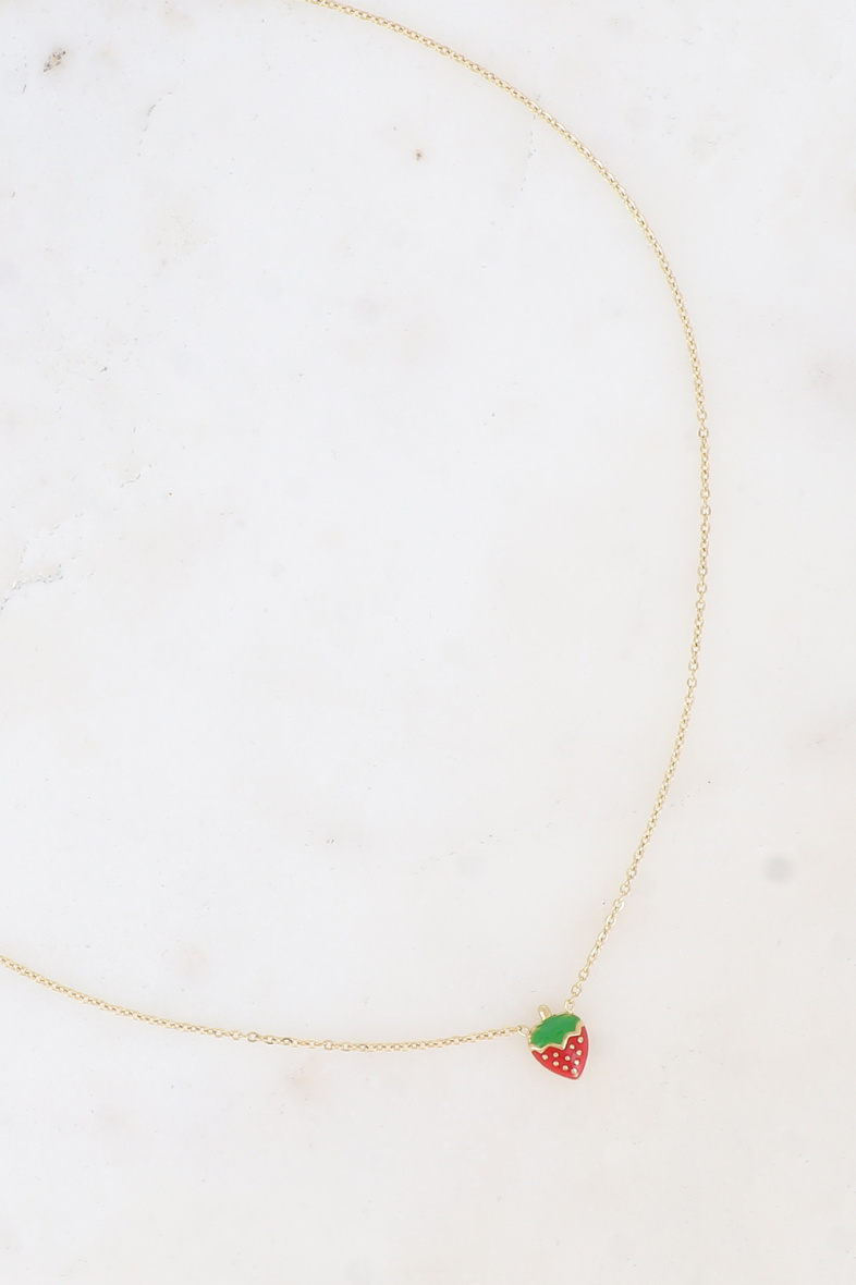 Grossiste Bohm - Collier - fraise émaillée