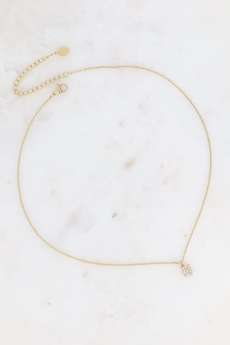 Grossiste Bohm - Collier - initial H avec oxydes de zirconium