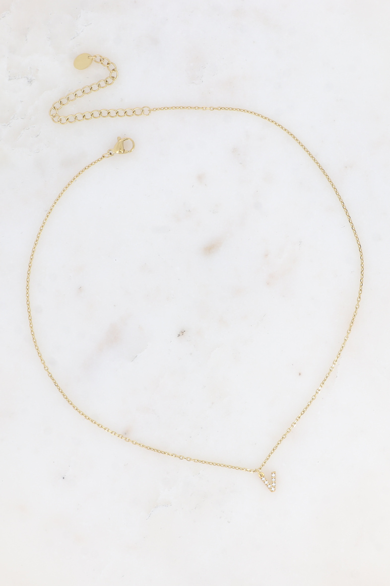 Grossiste Bohm - Collier - initial V avec oxydes de zirconium