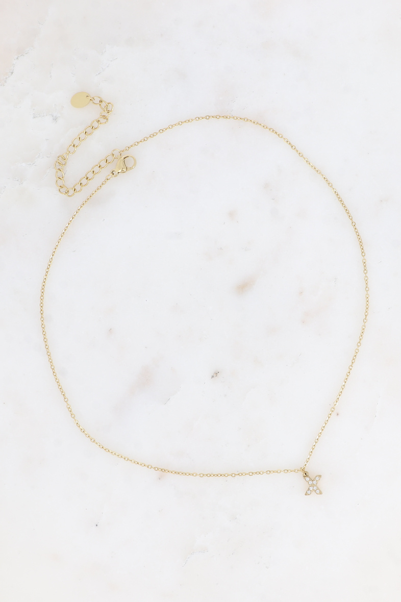 Grossiste Bohm - Collier - initial X avec oxydes de zirconium