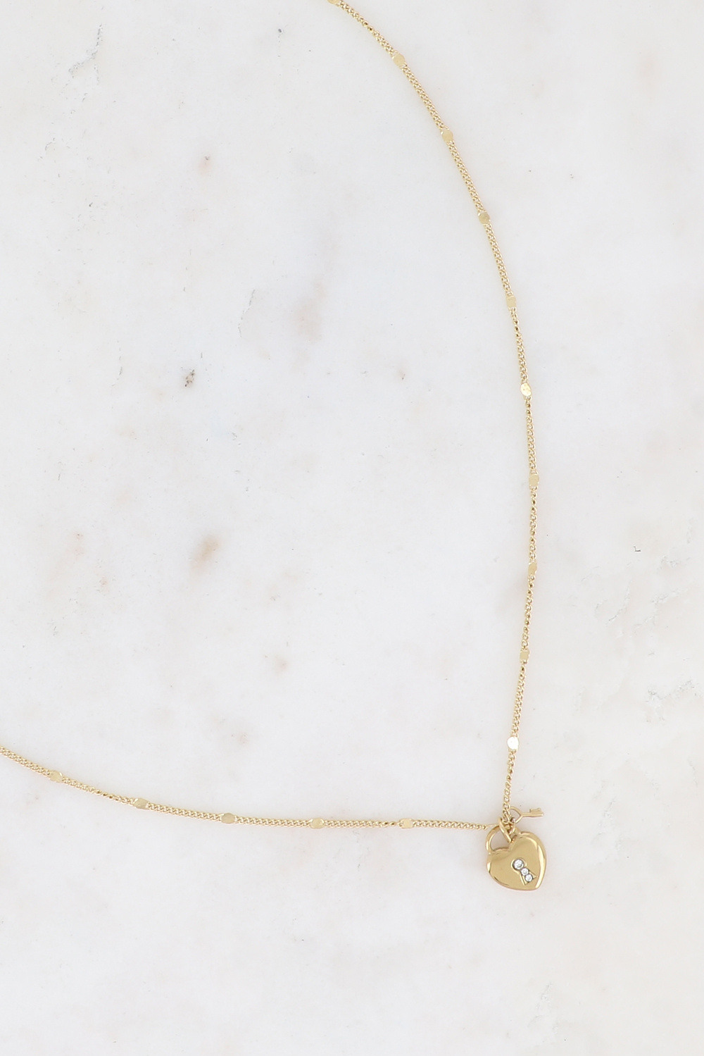 Grossiste Bohm - Collier - clef et cadenas coeur, oxydes de zirconium