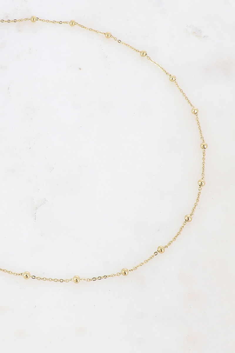 Grossiste Bohm - Collier - chaîne forçat et boules 40+5CM