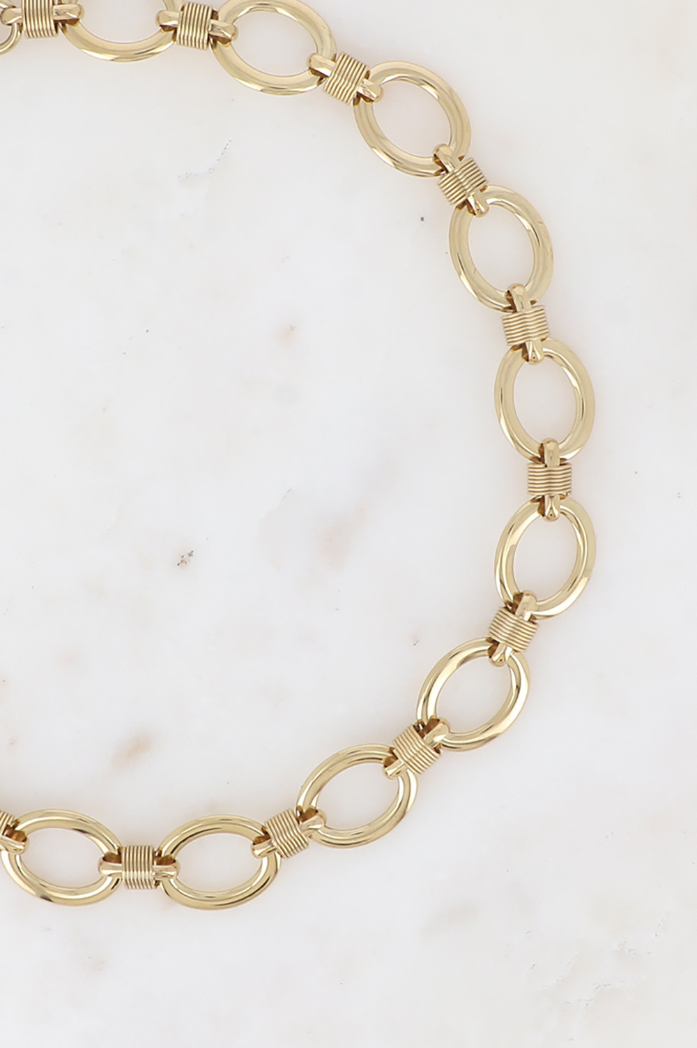 Grossiste Bohm - Collier - maillons ovales et anneaux style ressort