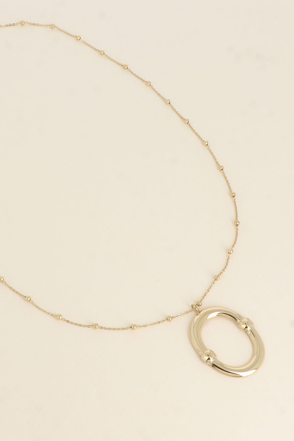 Wholesaler Bohm - Necklace - large shiny oval pendant