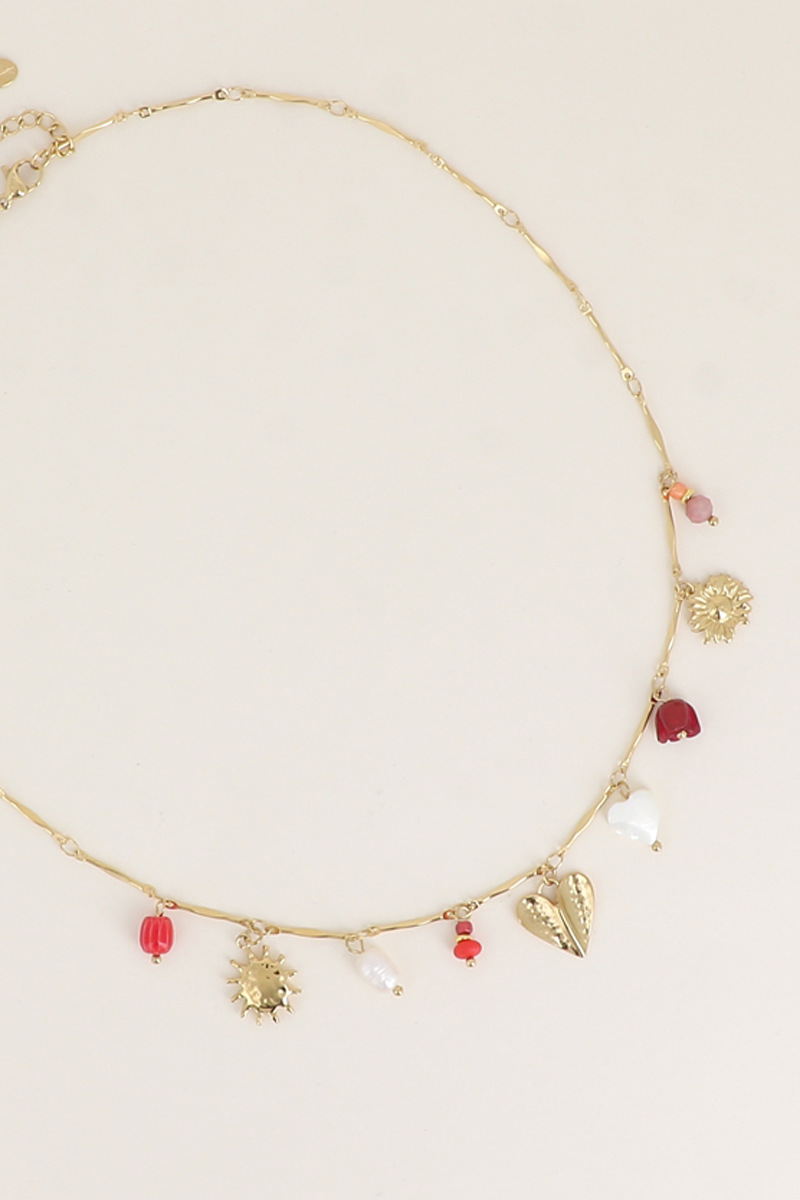 Mayorista Bohm - Collar - perla de agua dulce, sol, corazones, flores