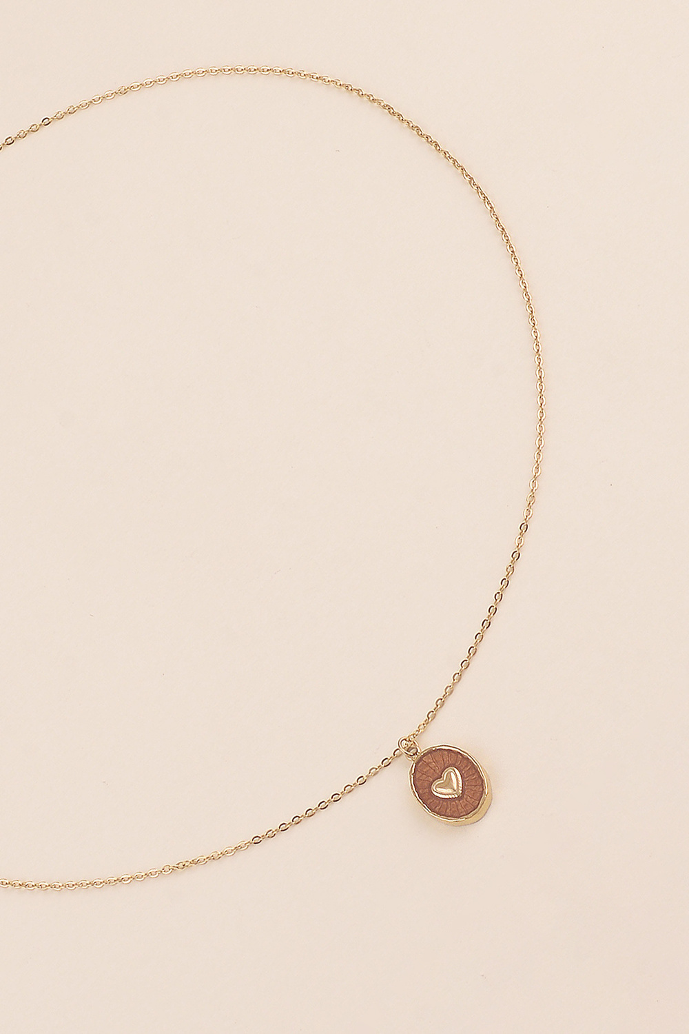Grossiste Bohm - Collier - pendentif ovale émaillé et coeur