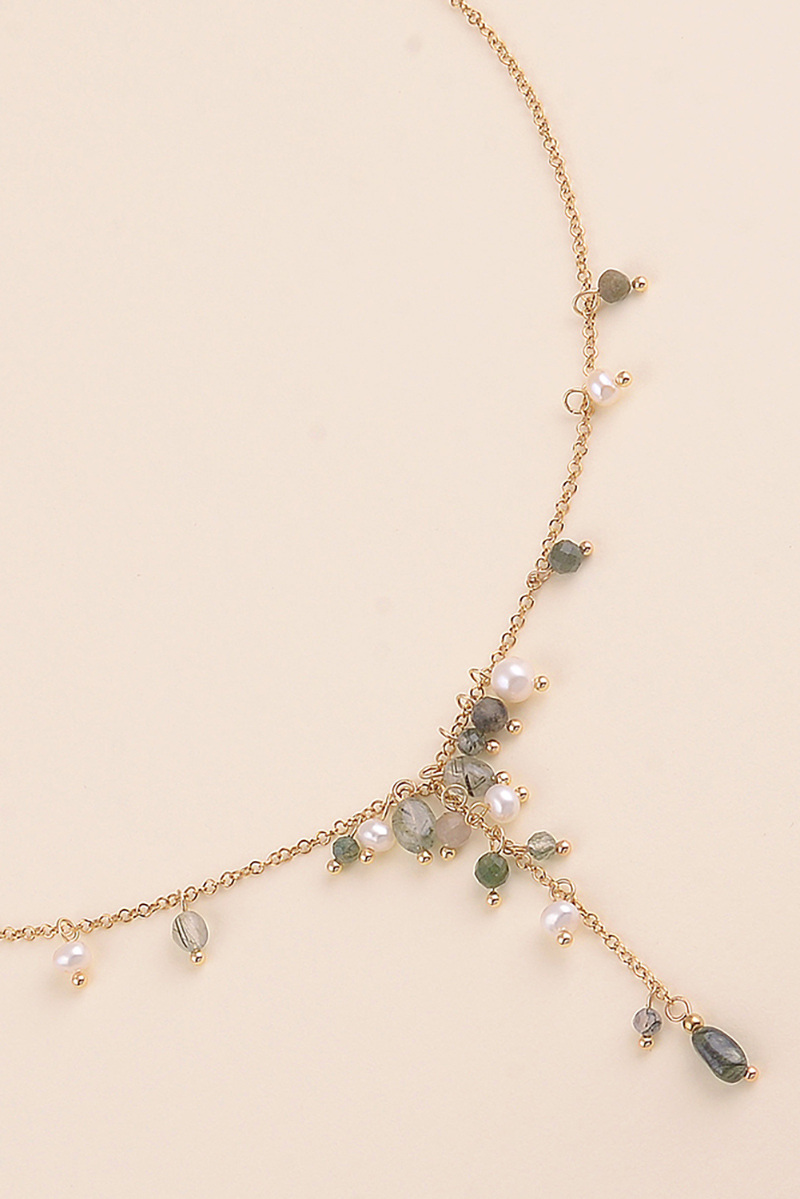 Wholesaler Bohm - Y Necklace - freshwater pearls and natural stones
