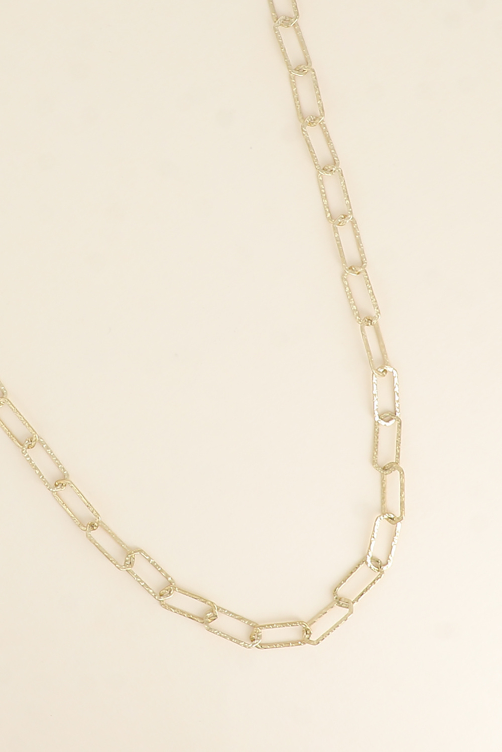 Mayorista Bohm - Collar - cadena de eslabones hexagonales texturizados 60+7CM