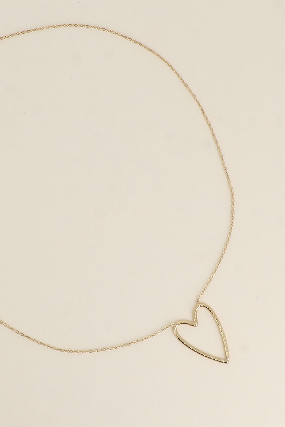 Wholesaler Bohm - Necklace - openwork hammered heart pendant