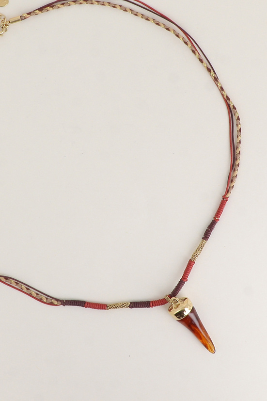 Grossista Bohm - Collana con cordoncino - pendente a corno in resina