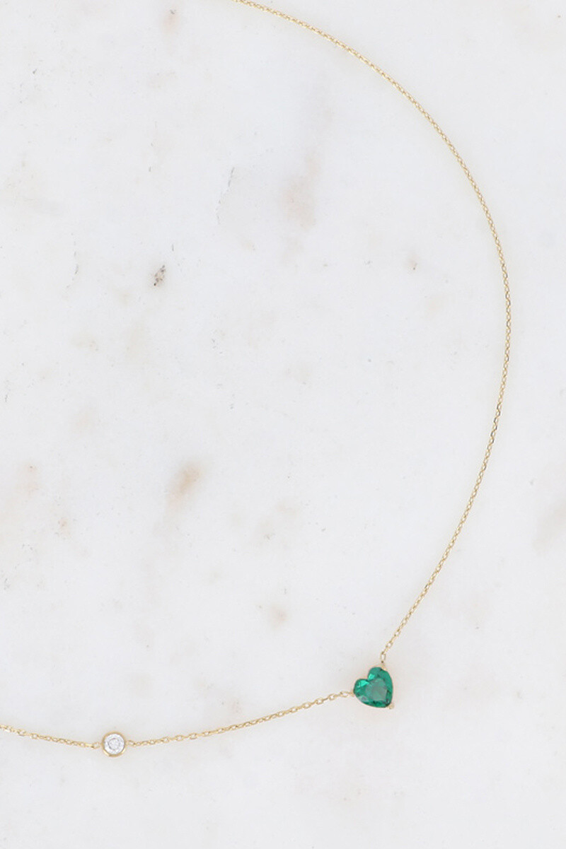 Grossiste Bohm - Collier - cristal coeur et oxyde de zirconium