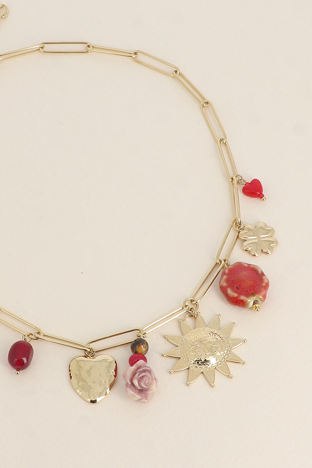 Grossiste Bohm - Collier - soleil, coeur, fleur en résine, perle en céramique émaillée