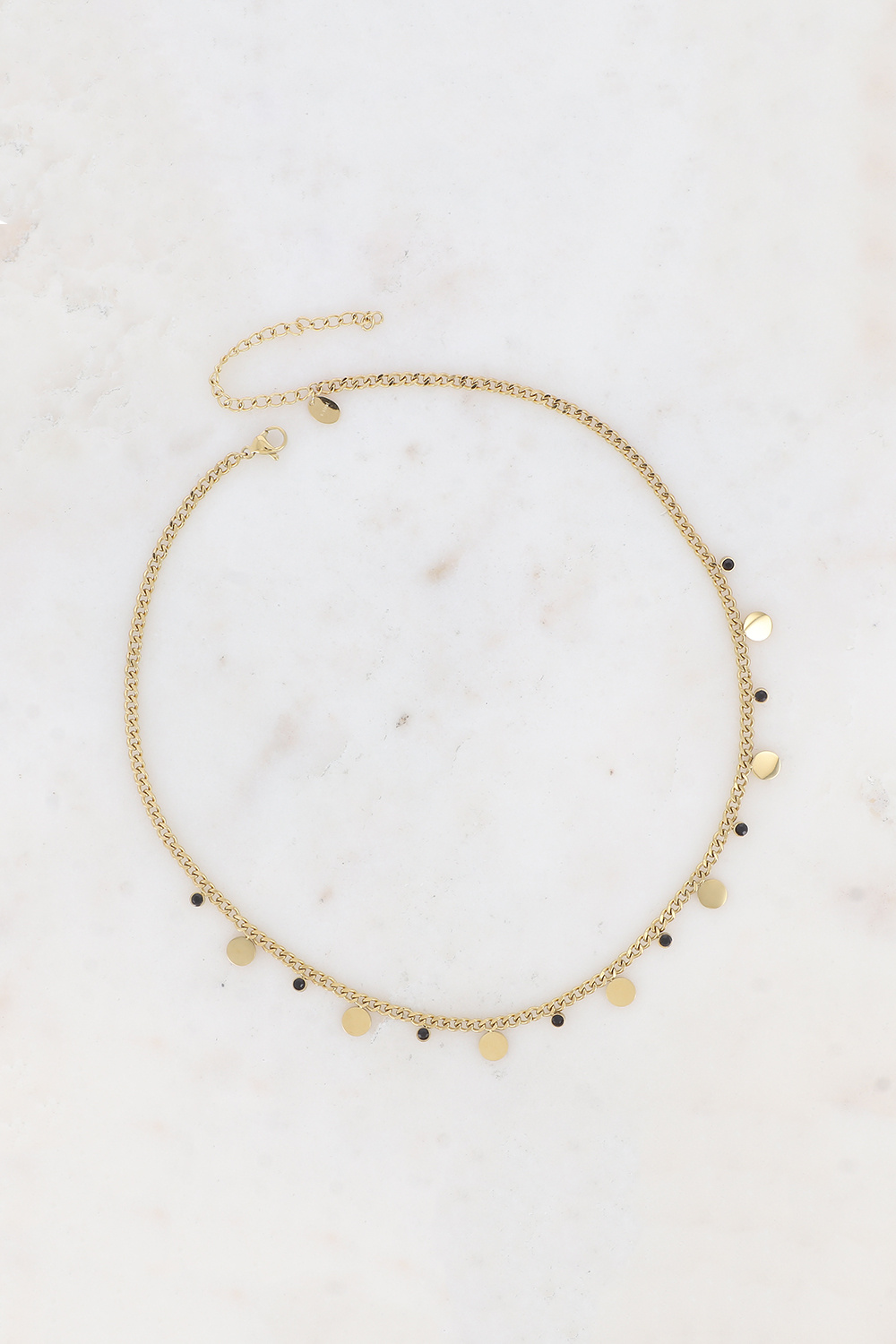 Wholesaler Bohm - Necklace - curb chain, round discs and crystals