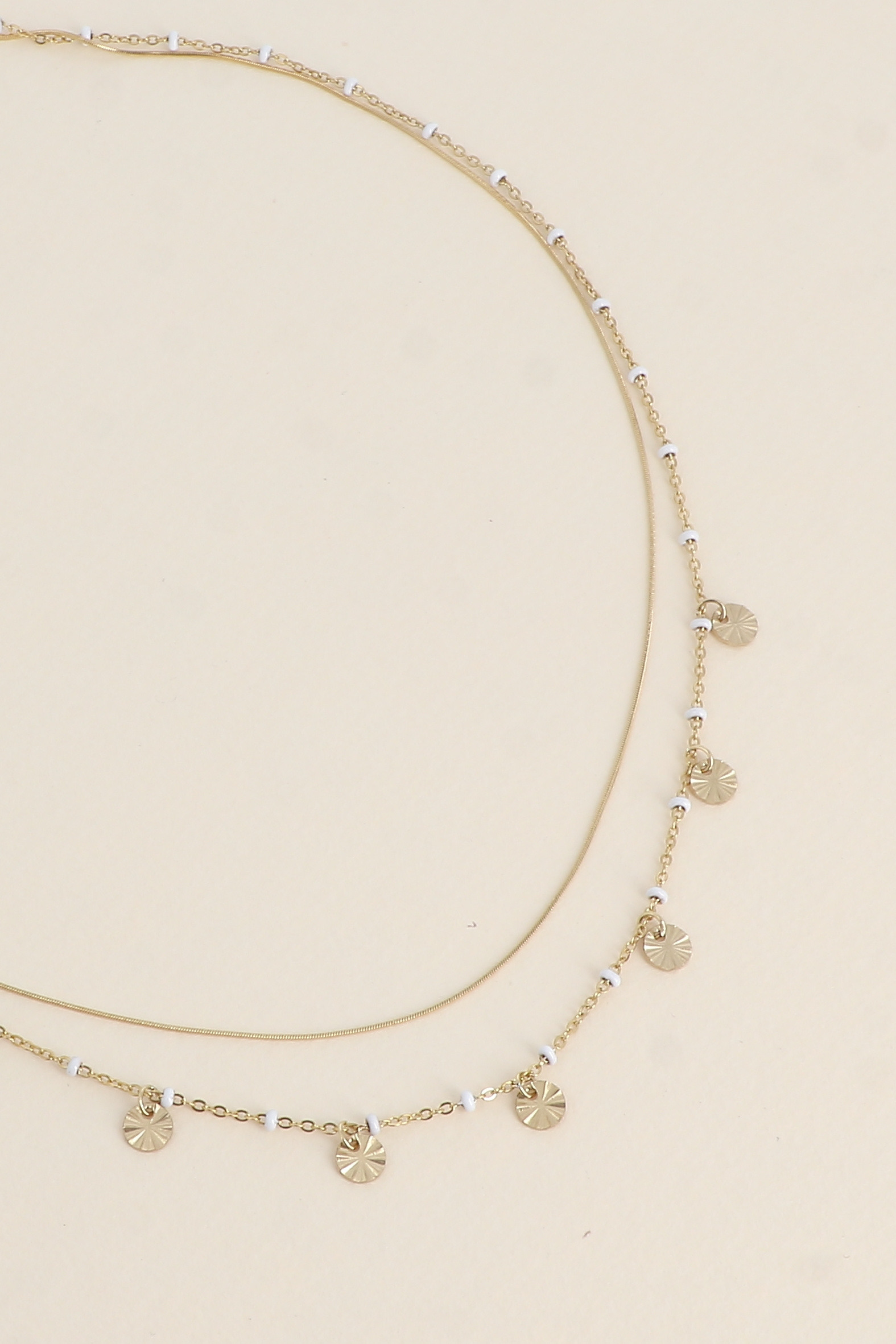 Grossiste Bohm - Collier - maille serpent et maille avec boules en émail et pampilles texturées