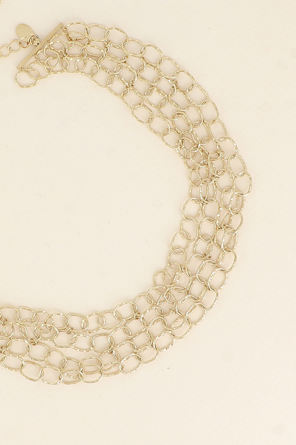 Wholesaler Bohm - Choker Necklace - 4 rows of textured oval links