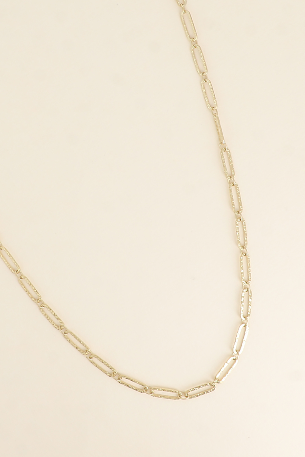 Mayorista Bohm - Collar - cadena con eslabones ovalados texturizados 60+7CM