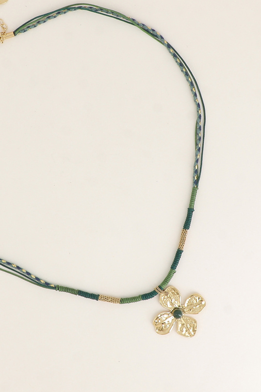 Grossista Bohm - Collana su cordoncino - pendente con trifoglio e sfera in resina
