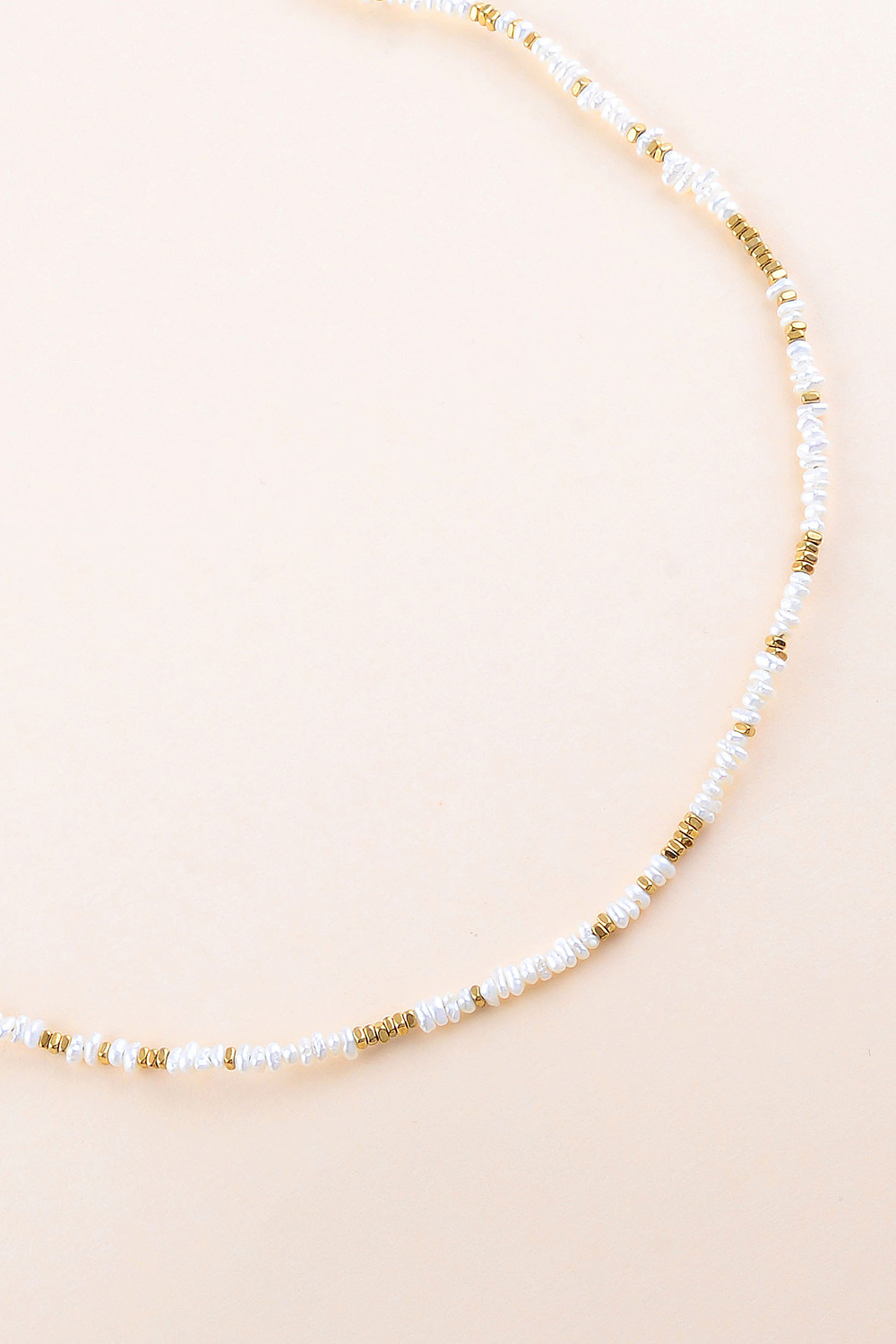 Grossista Bohm - Collana - perle quadrate in acciaio inossidabile e perle d'acqua dolce