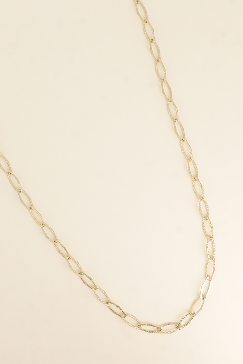 Mayorista Bohm - Collar largo - cadena con grandes eslabones ovalados texturizados 90+7CM