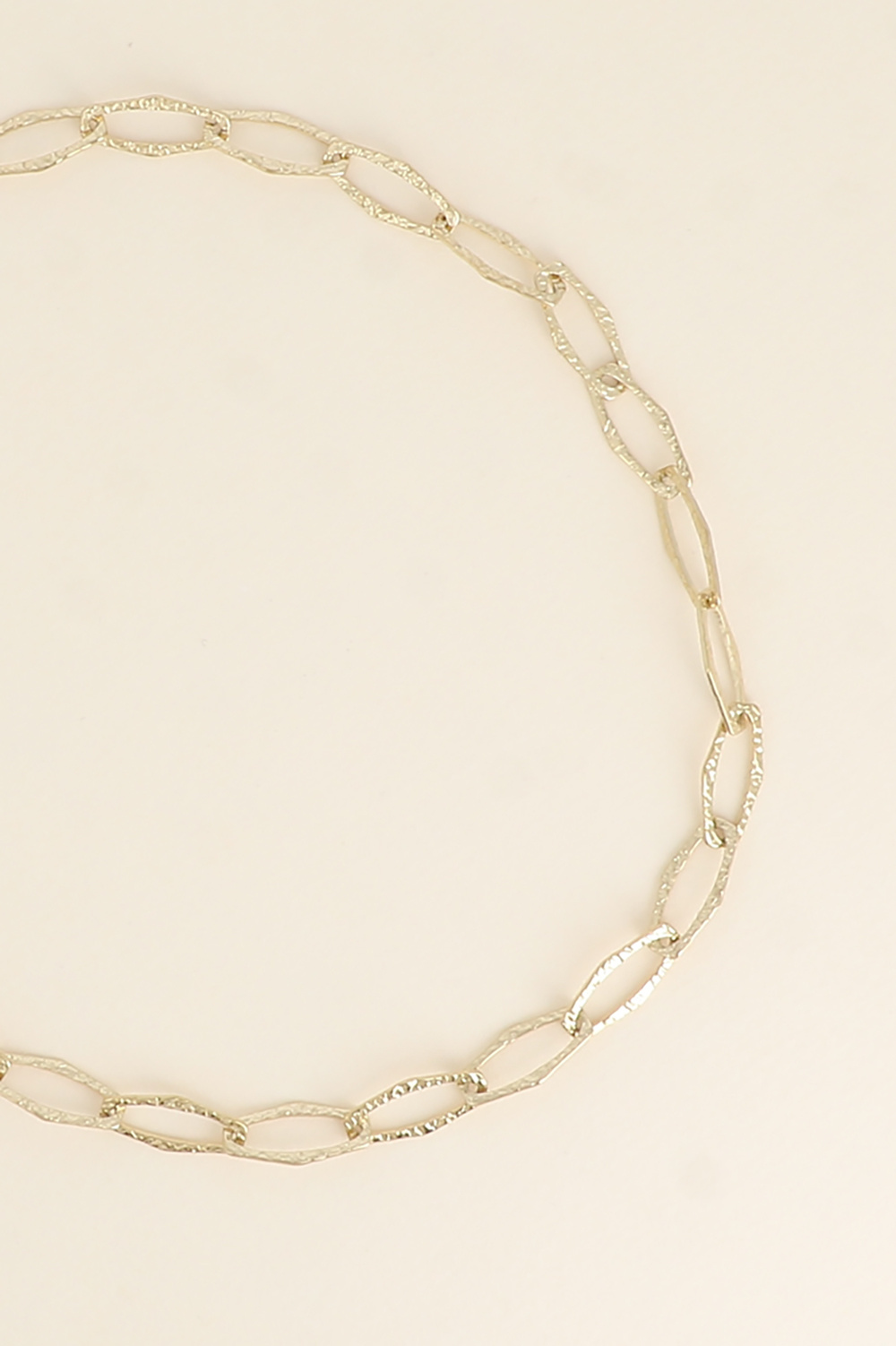 Mayorista Bohm - Collar - cadena con grandes eslabones ovalados texturizados 41+7CM