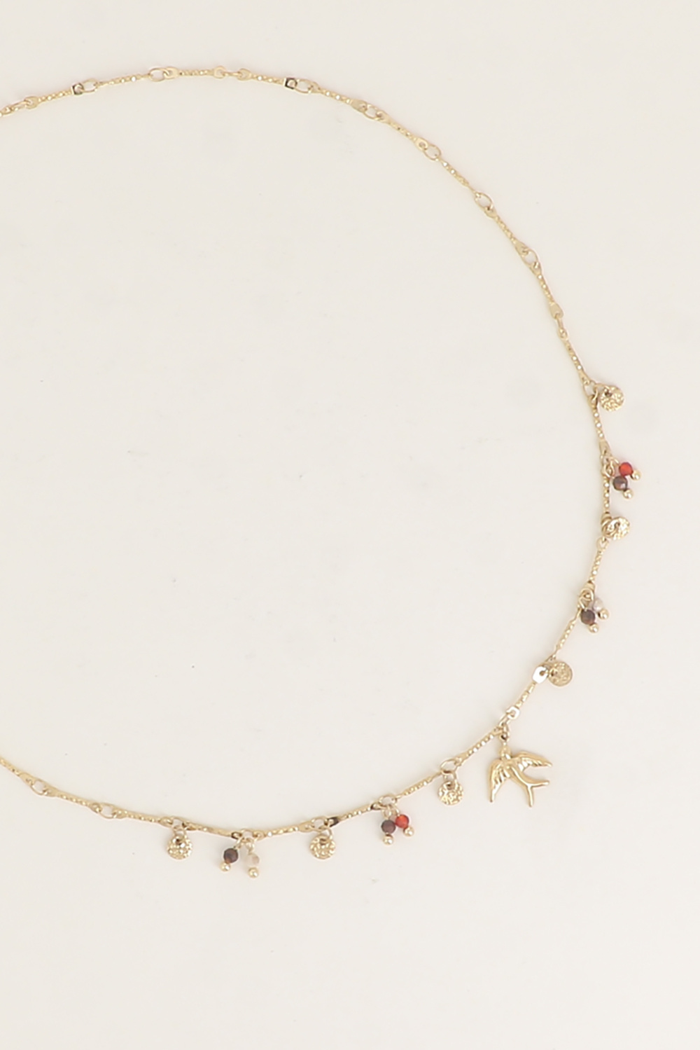 Grossista Bohm - Collana - uccello, dischi rotondi martellati e pietre naturali