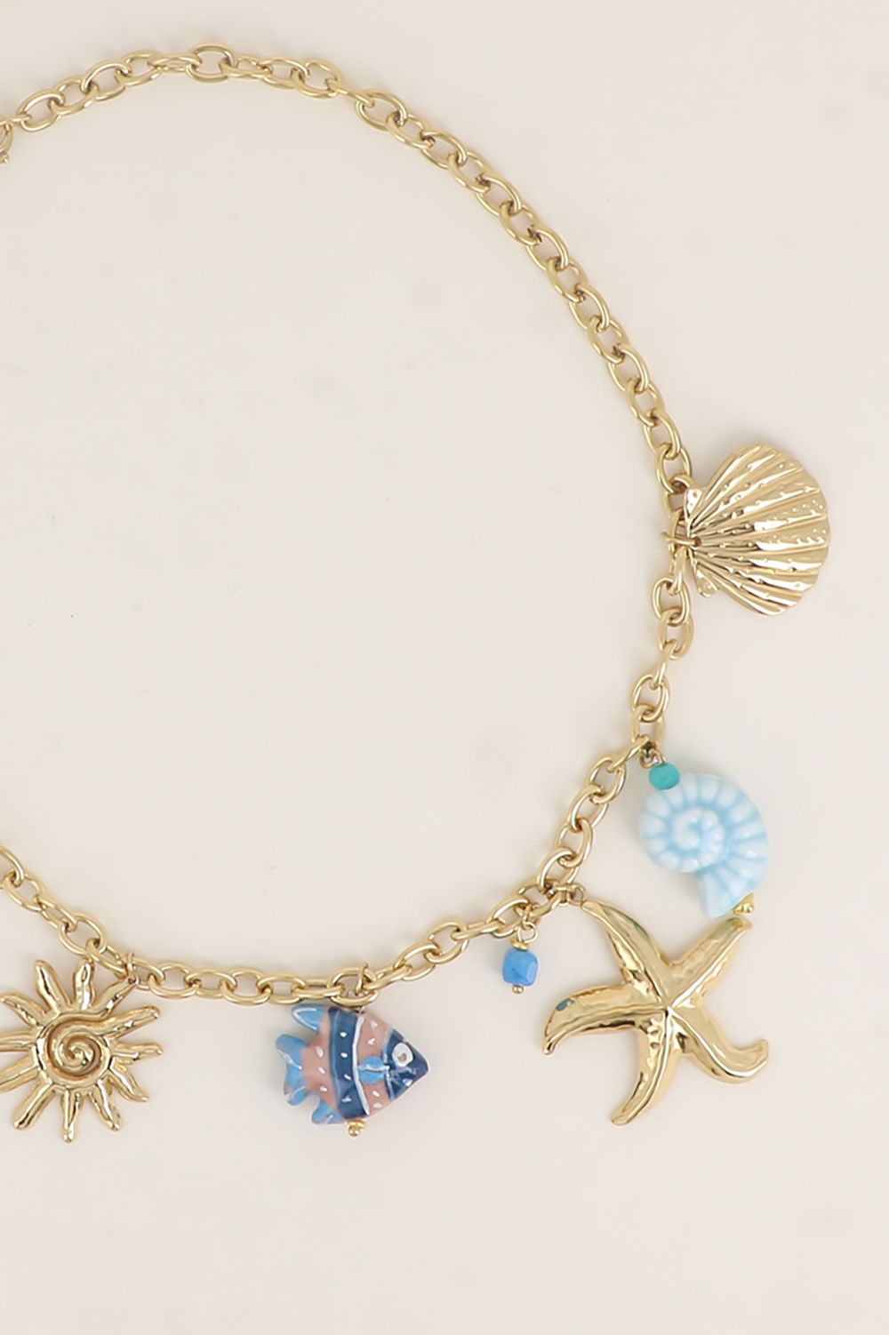 Wholesaler Bohm - Necklace - shells, starfish, sun, fish, ceramic and enamel