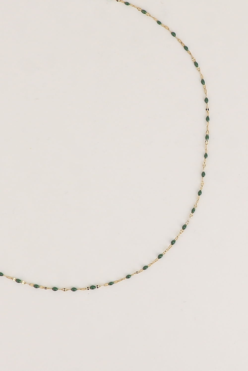 Mayorista Bohm - Collar - eslabón tipo grano de café plano con toques esmaltados