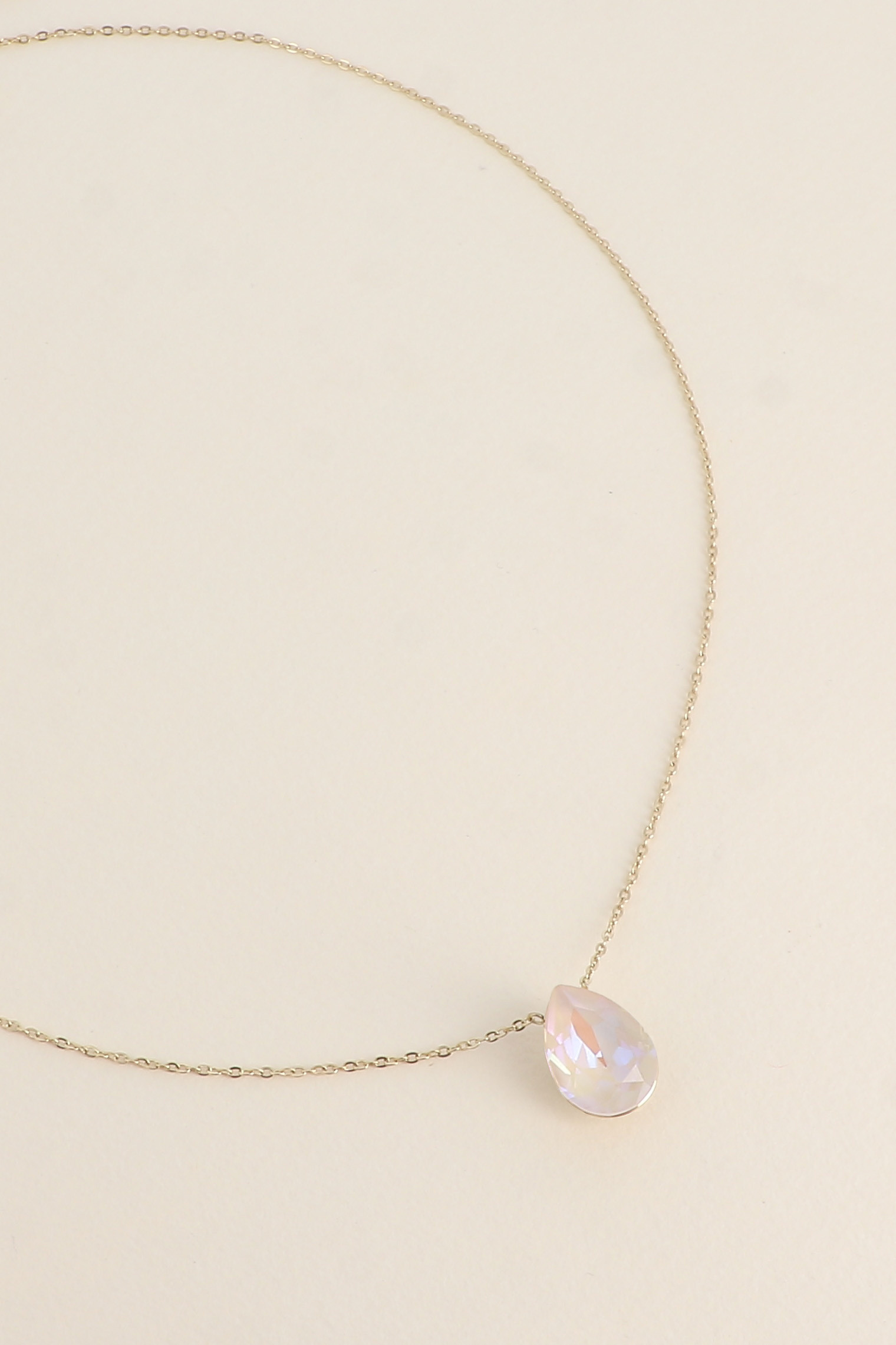 Grossiste Bohm - Collier Bertille doré - orné de cristaux de Swarovski® - forme goutte