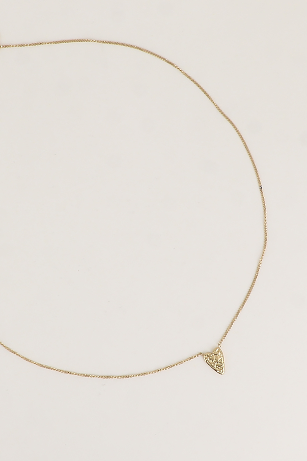 Mayorista Bohm - Collar - fina cadena de eslabones, colgante de corazón texturizado