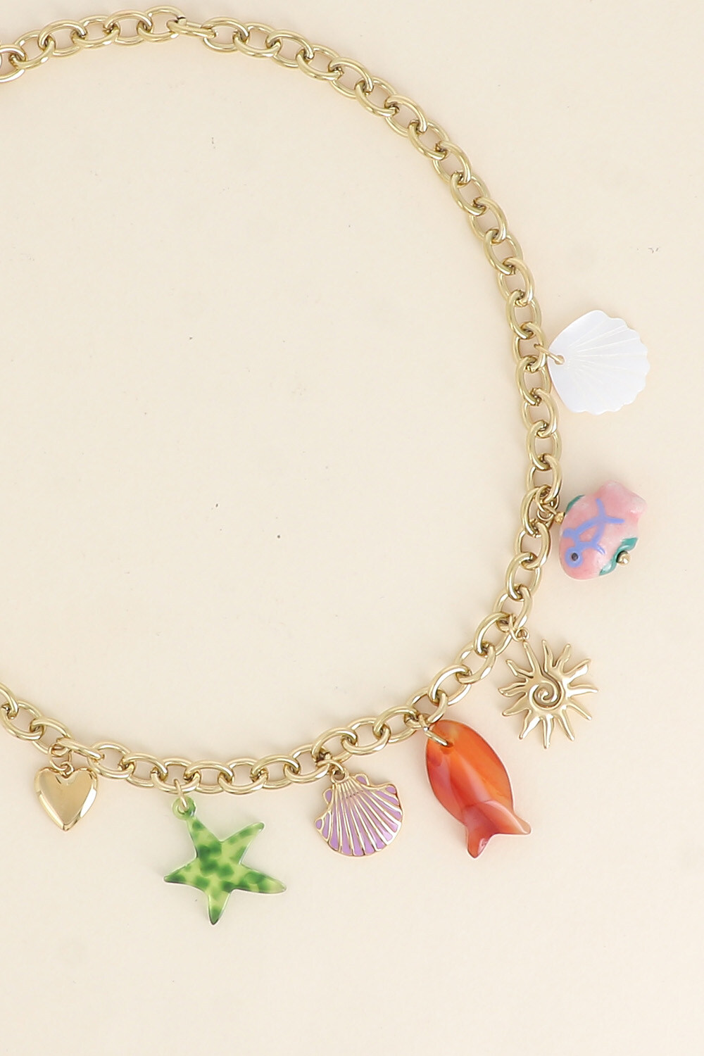 Großhändler Bohm - Halskette - Muscheln, Fisch, Seestern und Krabbe