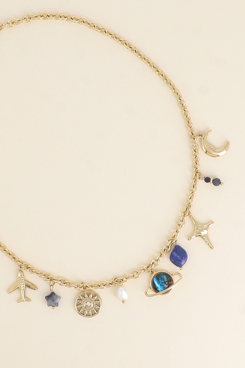Mayorista Bohm - Collar - sol, estrellas, Saturno, piedras naturales, perla de agua dulce