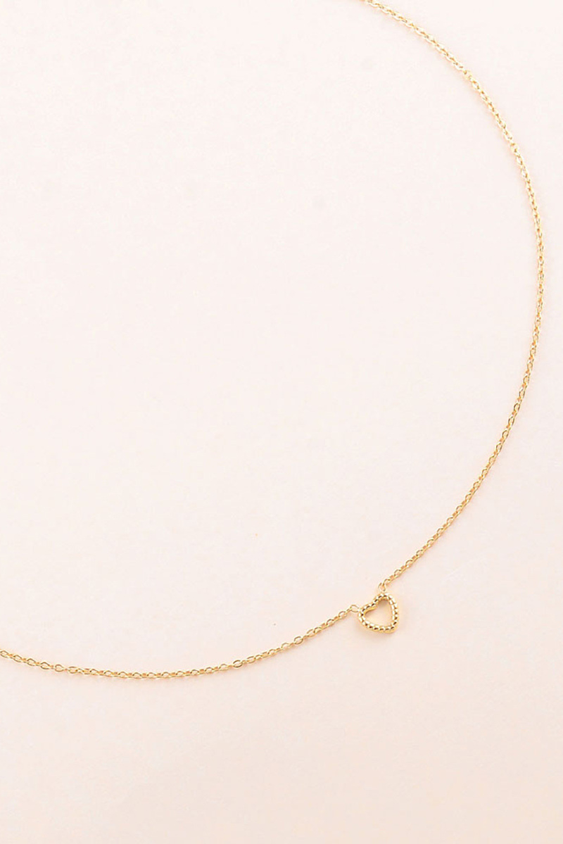 Grossista Bohm - Collana - ciondolo a cuore rigato e traforato
