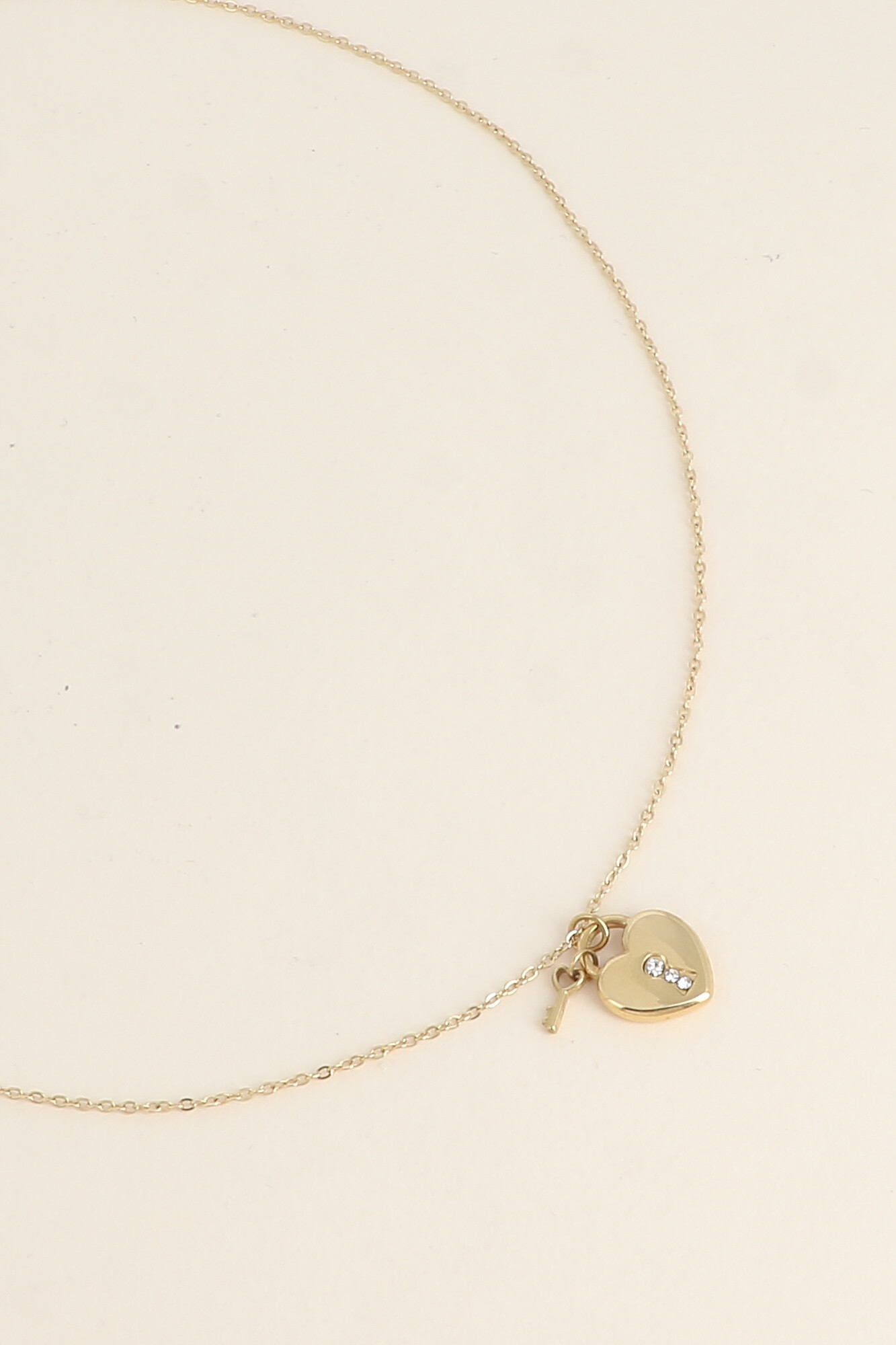 Grossiste Bohm - Collier - cadenas coeur et oxyde de zirconium, petite clef coeur