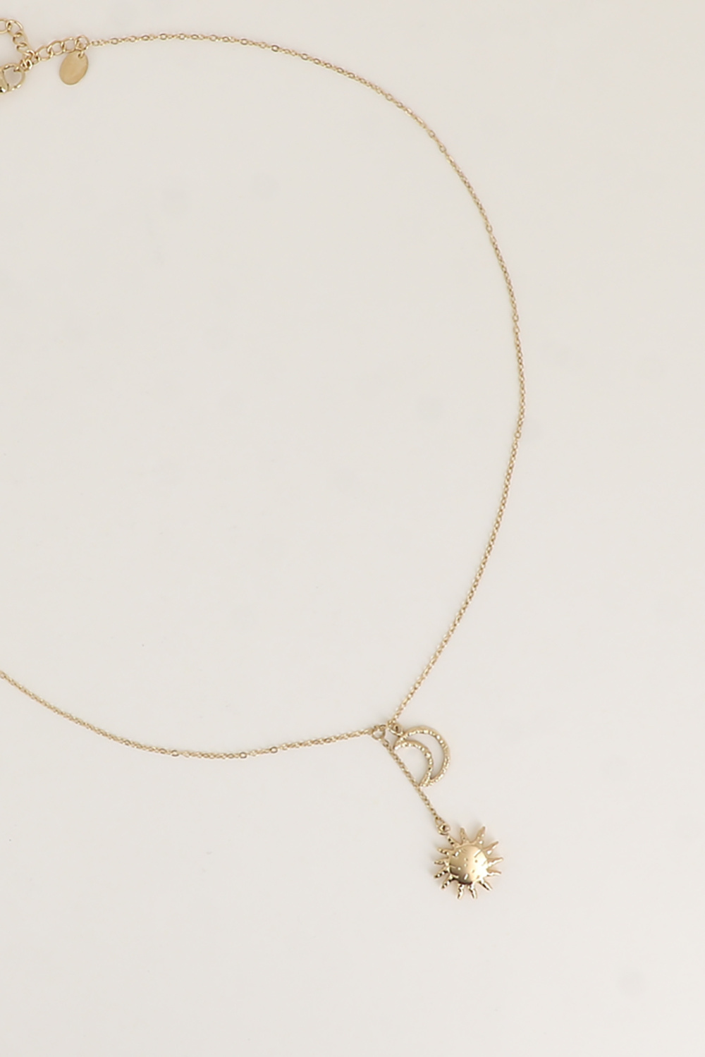 Mayorista Bohm - Collar en Y - Luna creciente texturizada y calada, Sol
