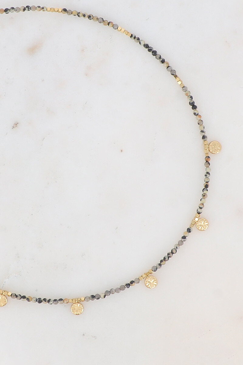 Mayorista Bohm - Collar de Constance: piedras naturales y pampilles redondos de estrellas
