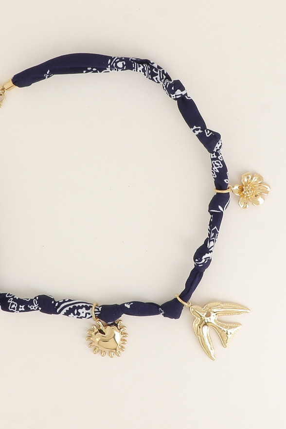 Grossista Bohm - Collana - tessuto a nastro con cuore, uccello, fiore
