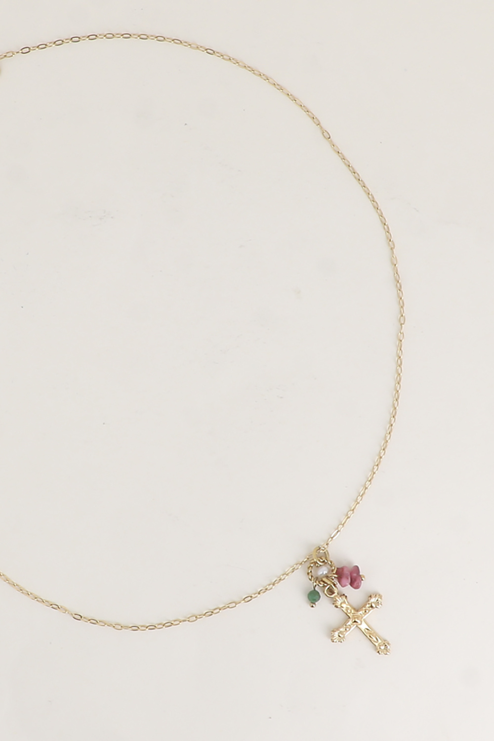 Mayorista Bohm - Collar - Cruz religiosa, piedras naturales