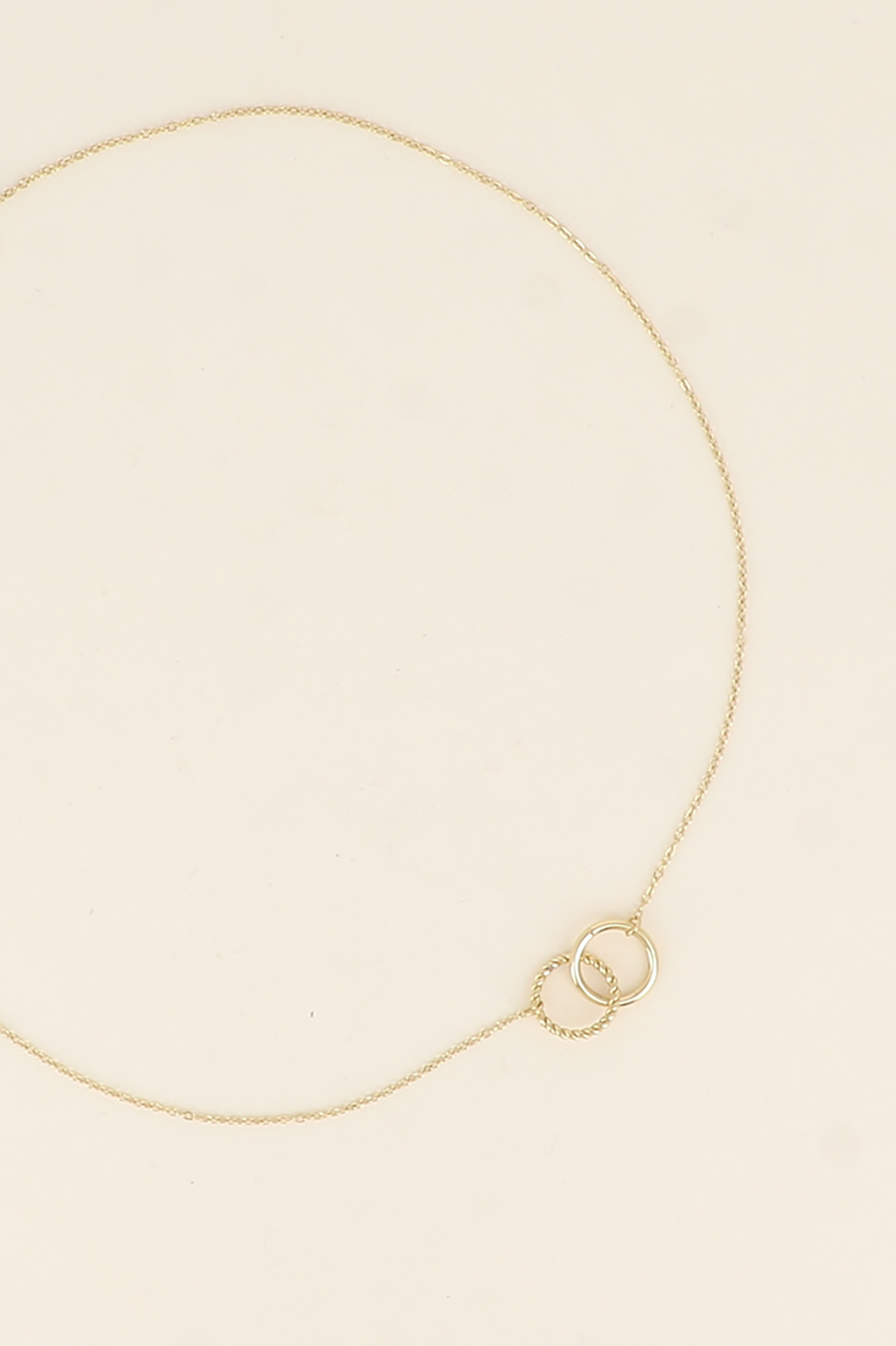 Mayorista Bohm - Collar - doble anillo, uno liso y el otro trenzado