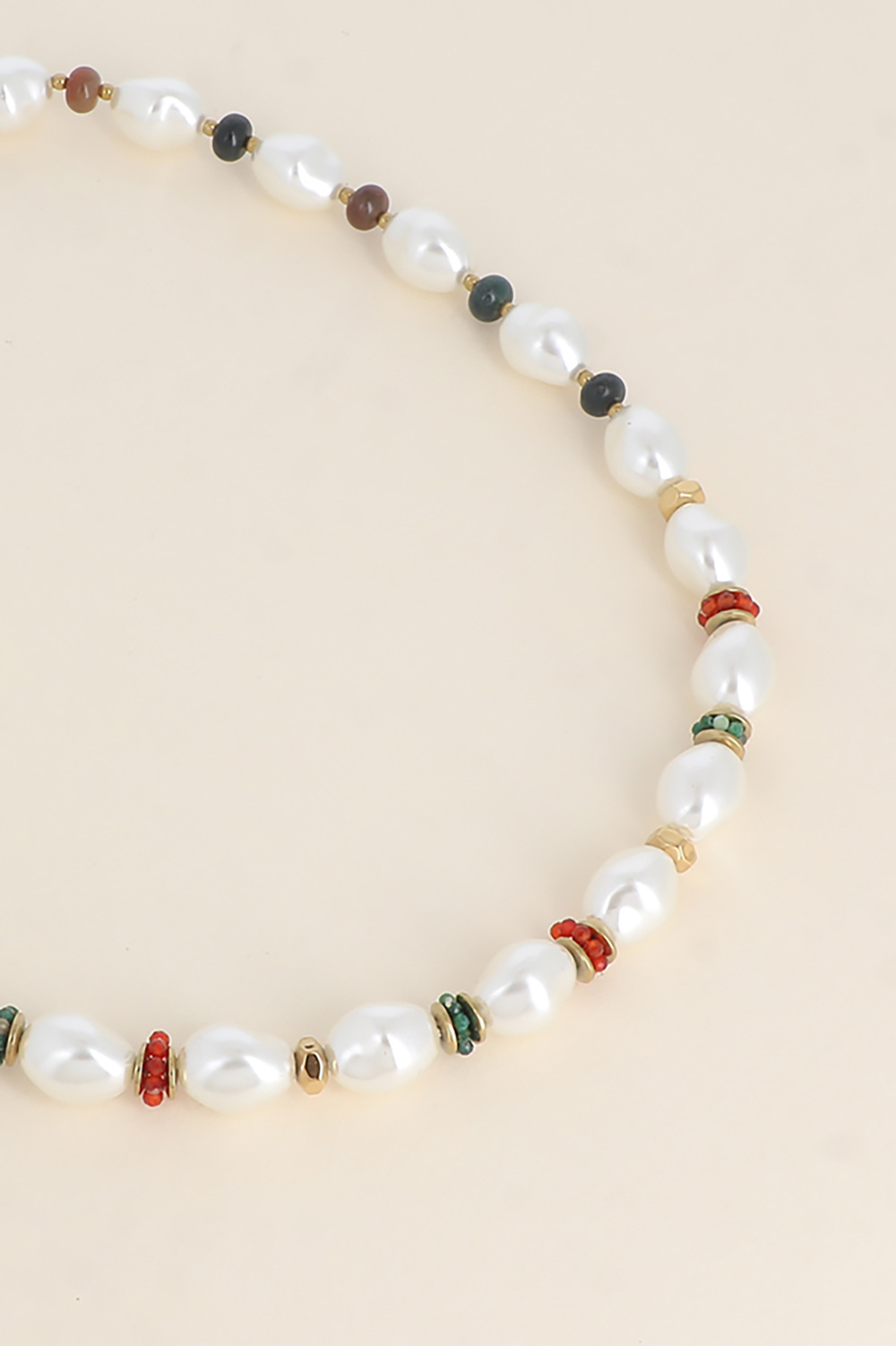 Mayorista Bohm - Collar - cuentas de resina, piedras preciosas, cuentas de acero inoxidable