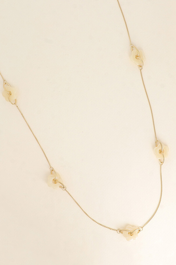 Grossiste Bohm - Collier - fleurs en résine, chaînes et maillons ovales