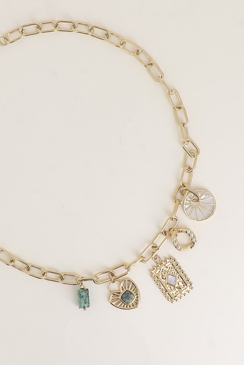 Wholesaler Bohm - Necklace - charms (natural stones, star, heart)