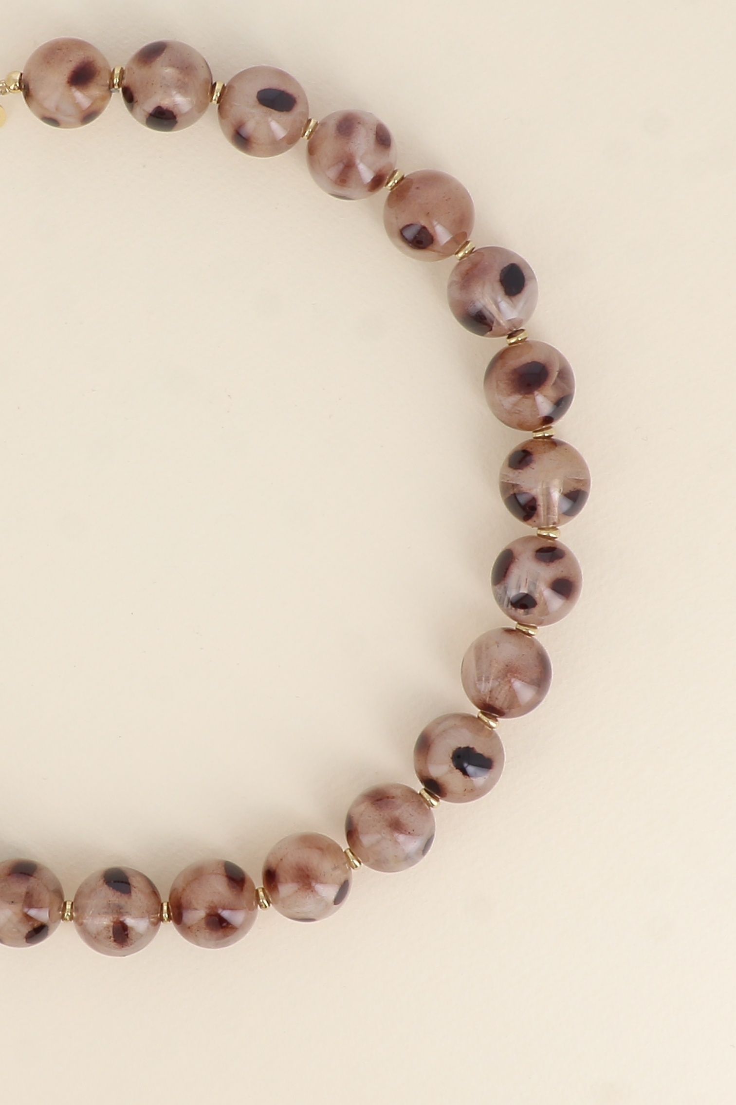 Mayorista Bohm - Collar de cable - bolas de cuentas de resina leopardo