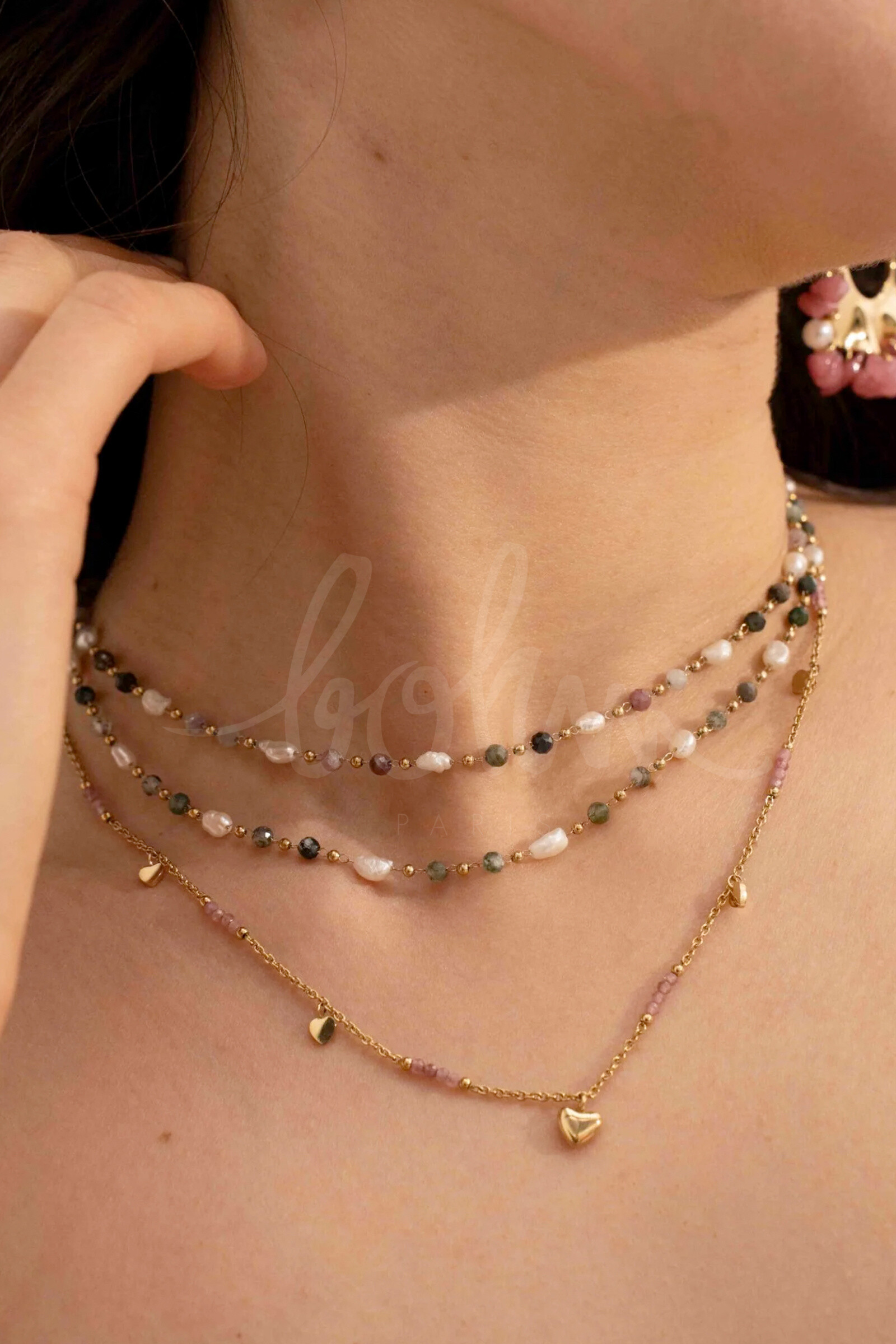 Wholesaler Bohm - Necklace - Natural stones, freshwater pearls