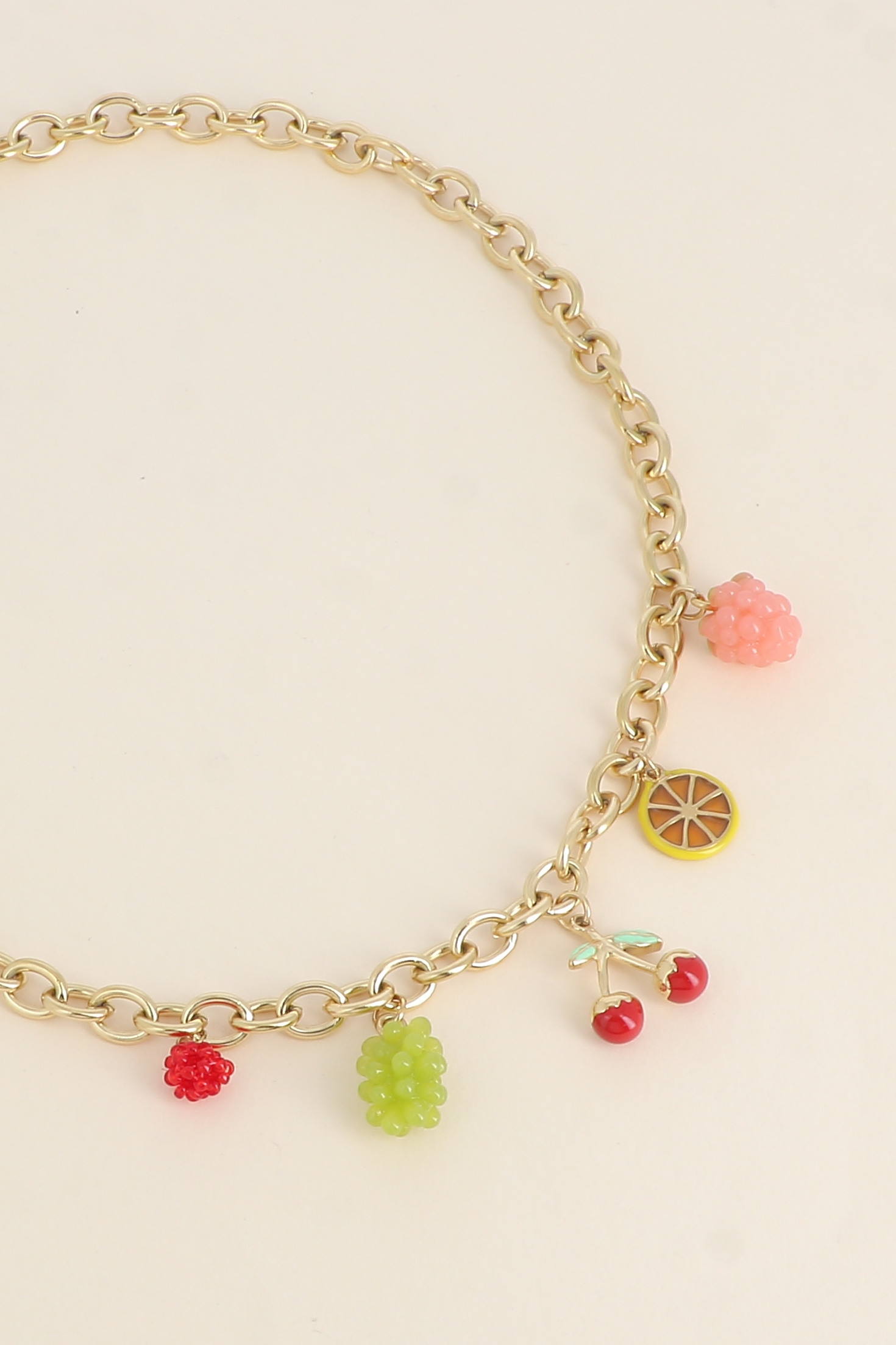 Grossiste Bohm - Collier - panier de fruits (cerise, citron, raisins, framboise)