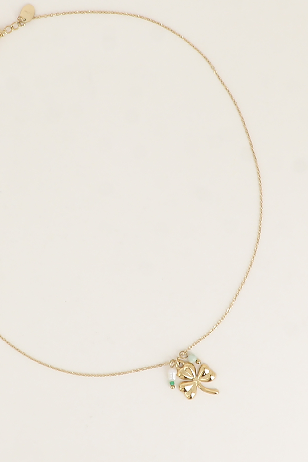 Wholesaler Bohm - Necklace - three-leaf clover, small freshwater pearl, and natural stone