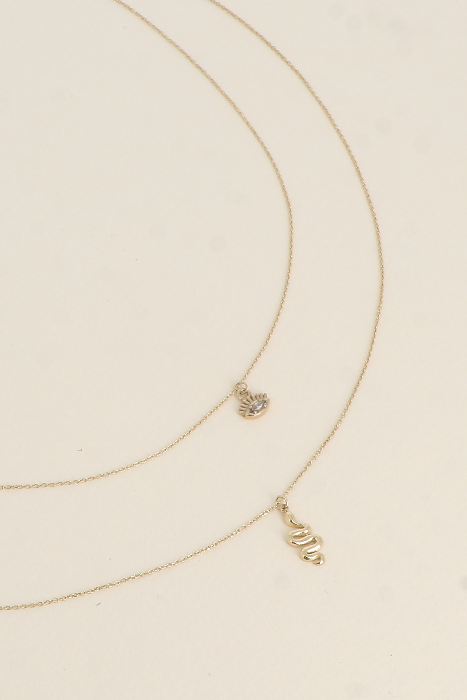 Wholesaler Bohm - Necklace - 2 rows, eye pendants with crystal and snake