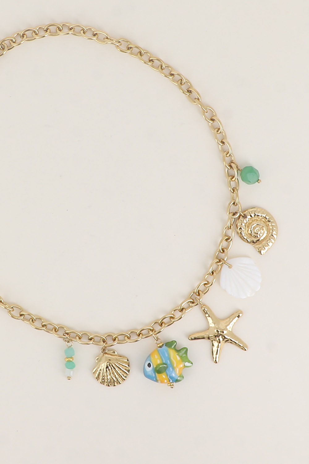 Grossista Bohm - Collana - conchiglia madreperla, stella marina, conchiglie, pesce in ceramica e smalto