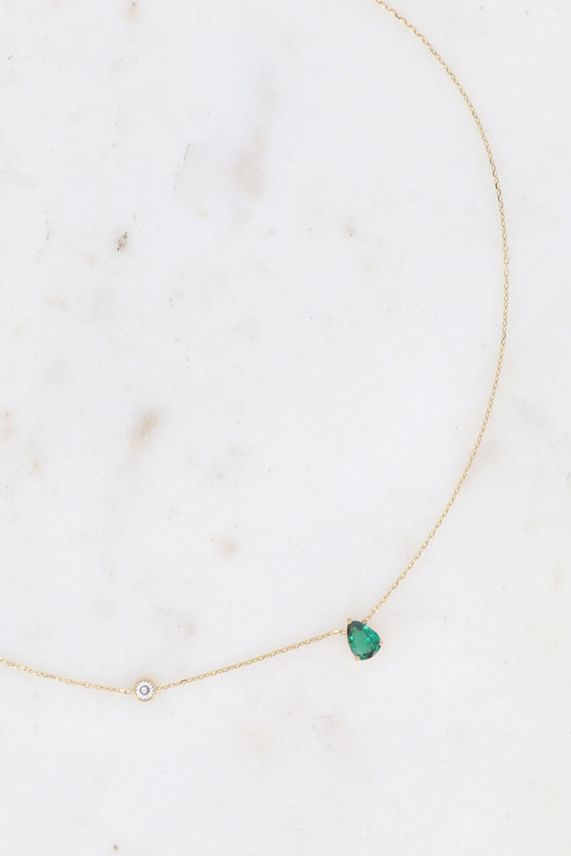 Grossiste Bohm - Collier - cristal goutte et oxyde de zirconium