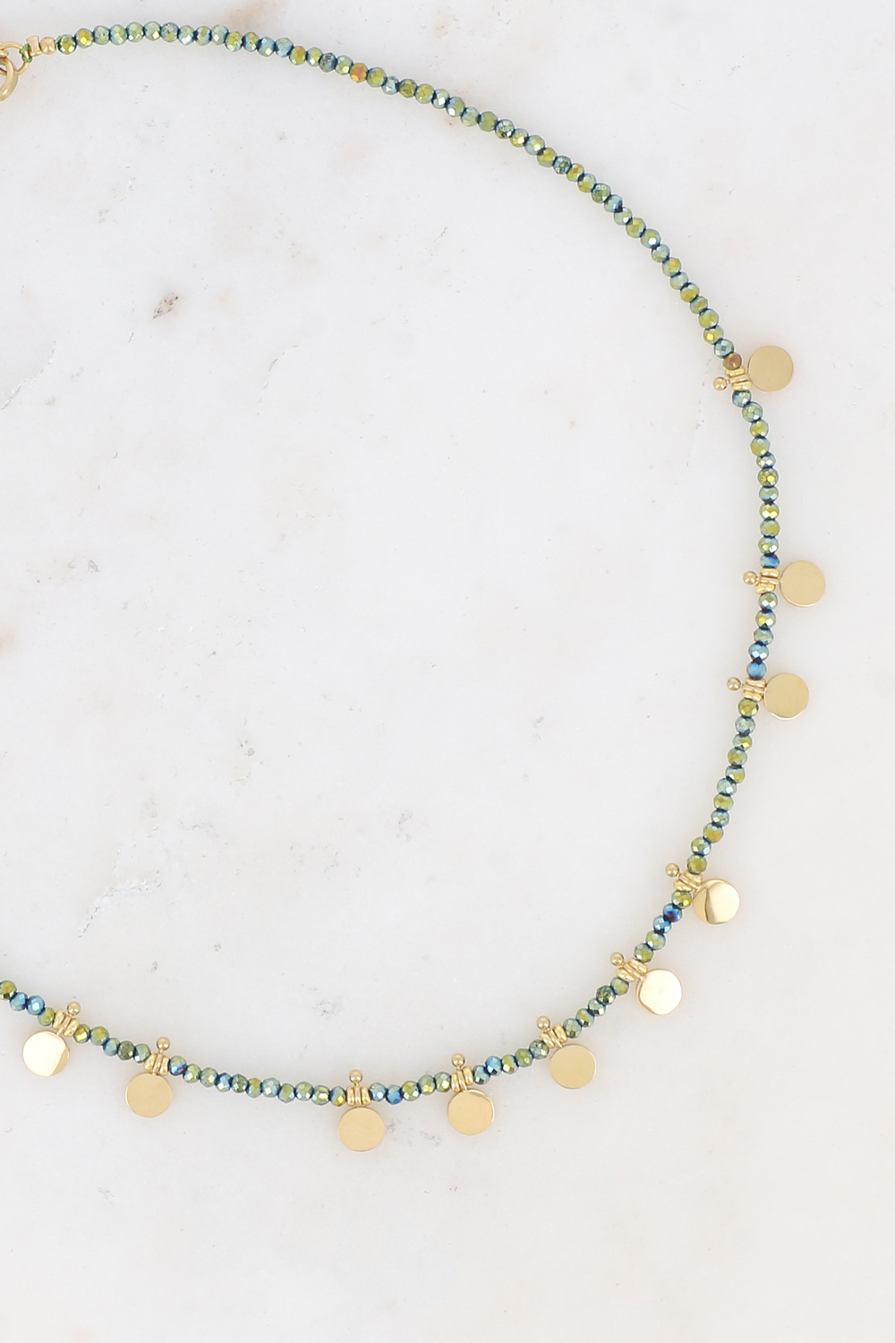 Mayorista Bohm - Collar choker - cuentas de vidrio y dijes redondos